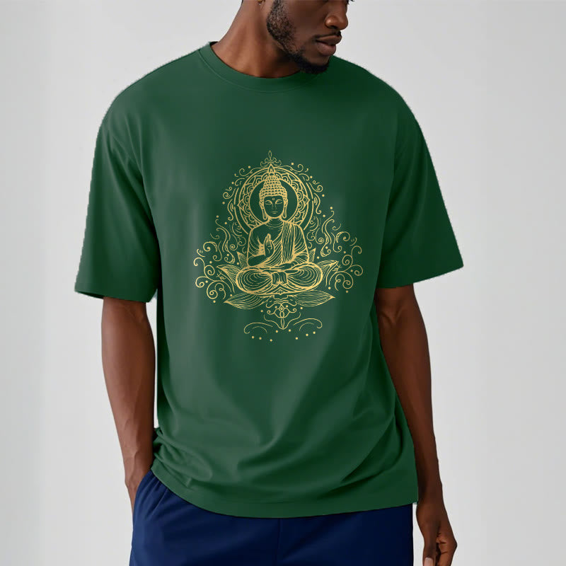 Buddha Stones Lotosu Winorośli Medytacja Budda Koszulka T-shirt - image 2