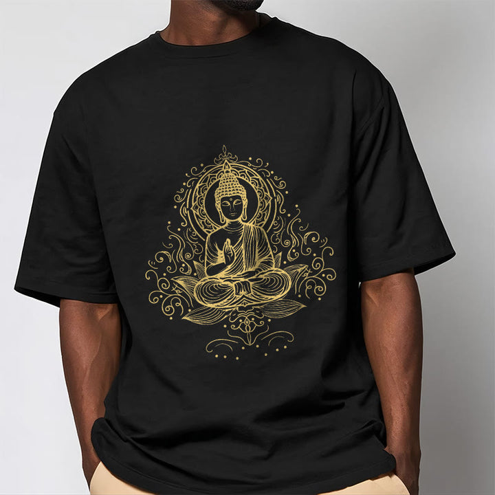 Buddha Stones Lotosu Winorośli Medytacja Budda Koszulka T-shirt - image 5