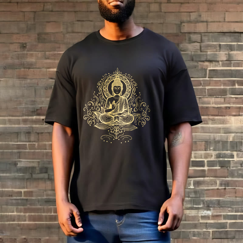 Buddha Stones Lotosu Winorośli Medytacja Budda Koszulka T-shirt - image 6