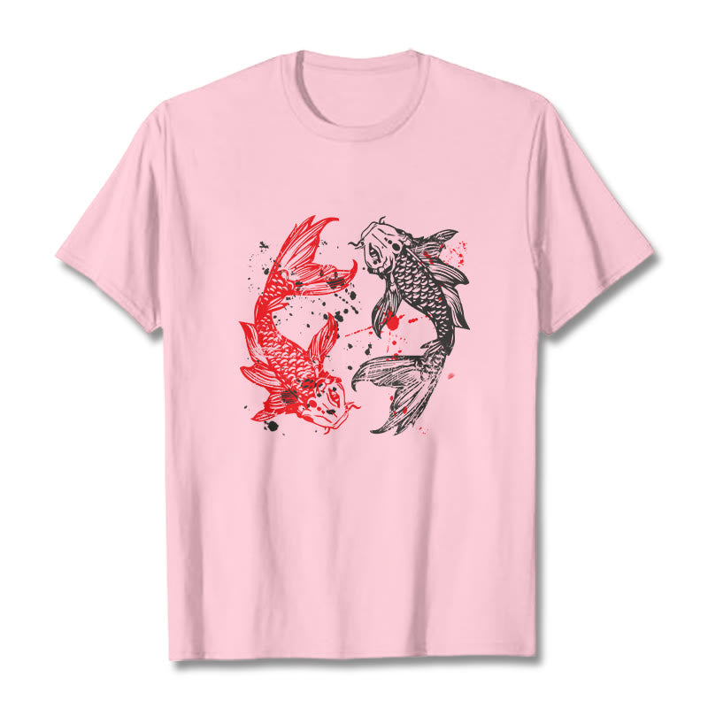 Koszulka z nadrukiem Buddha Stones Red Black Koi Fish - Jasnoróżowy - 2XL - image 12