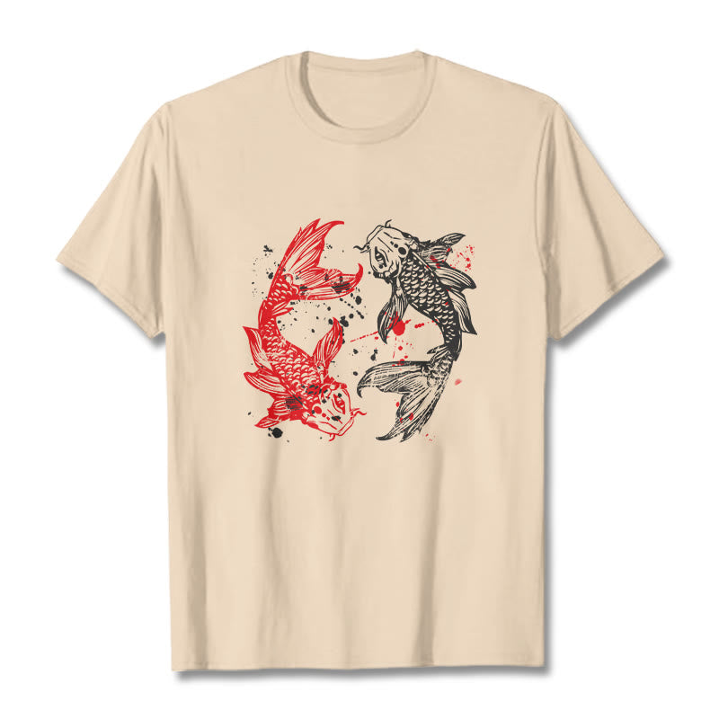 Koszulka z nadrukiem Buddha Stones Red Black Koi Fish - For - 2XL - image 8