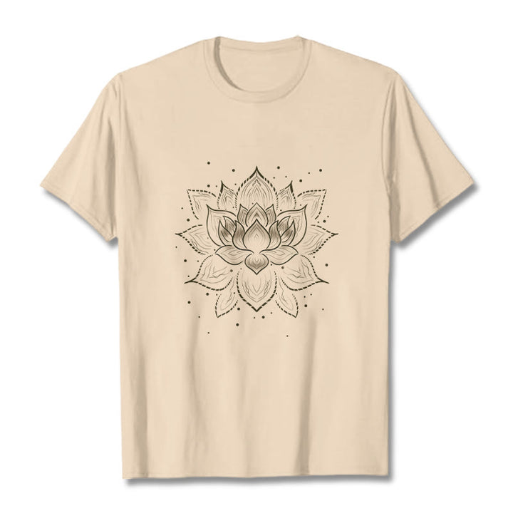 Koszulka z nadrukiem Buddha Stones Złoty Lotos Kwiat T-shirt