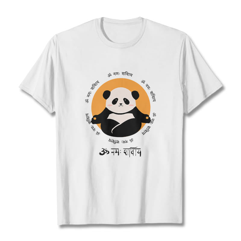 Buddha Stones Panda w sanskrycie Namah Shivaya - Biały - 2XL - image 0