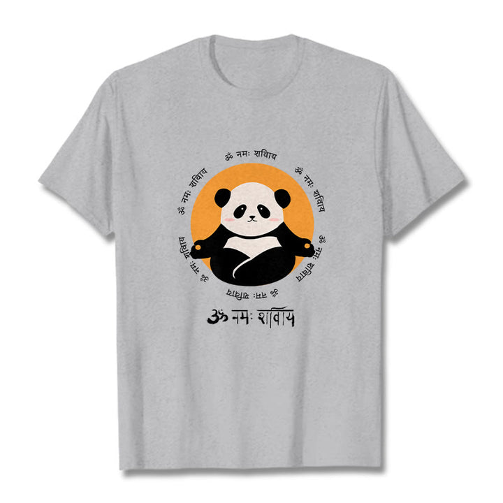 Buddha Stones Panda w sanskrycie Namah Shivaya - Jasnoszary - 2XL - image 19