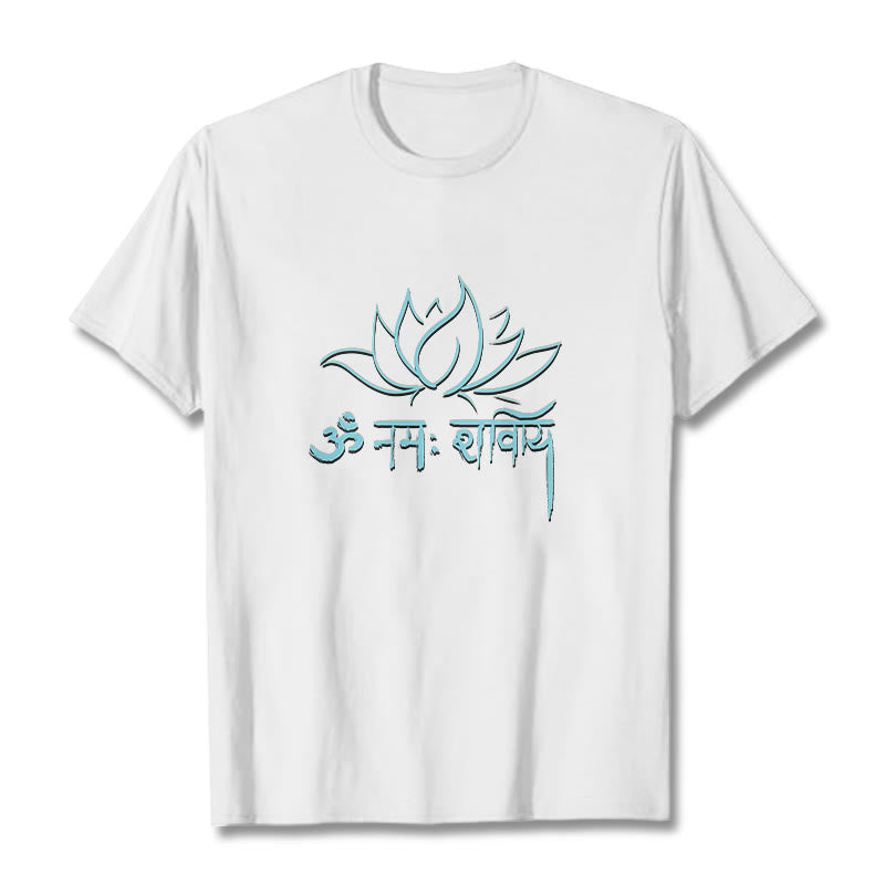 Buddha Stones Kamienie Lotosu w sanskrycie Namah Shivaya - Biały - 2XL - image 4