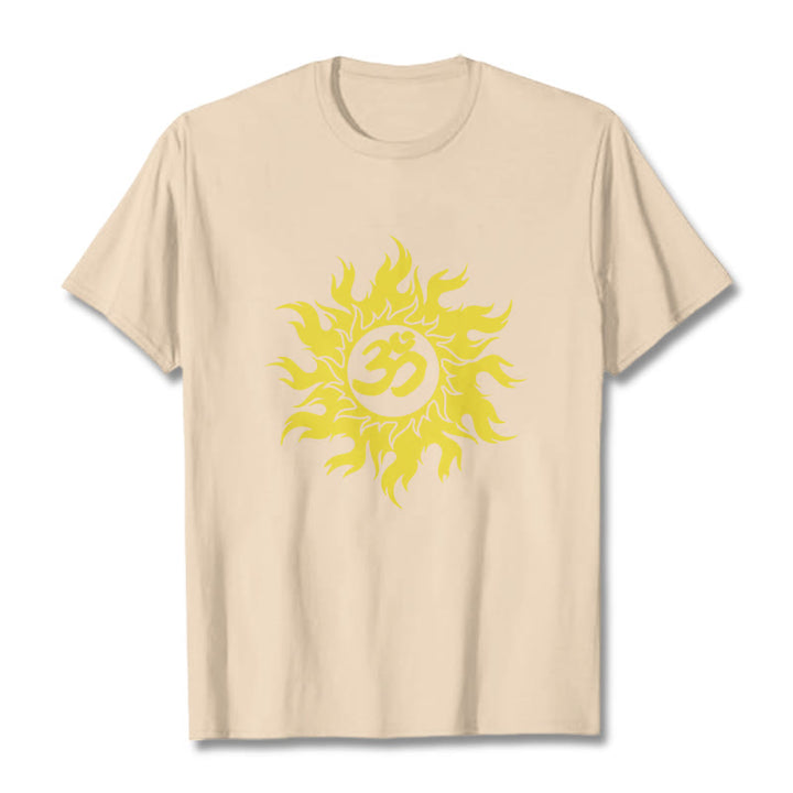 Buddha Stones OM Mantra Sanskryt Gold Sun Tee - For - 2XL - image 9