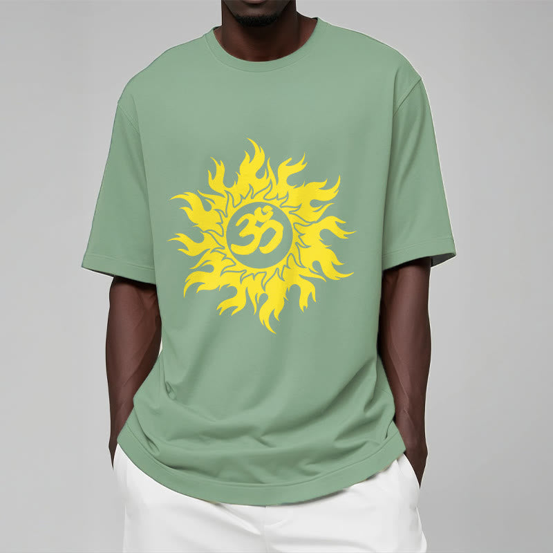 Buddha Stones OM Mantra Sanskryt Gold Sun Tee - image 15