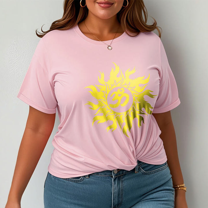 Buddha Stones OM Mantra Sanskryt Gold Sun Tee - image 13