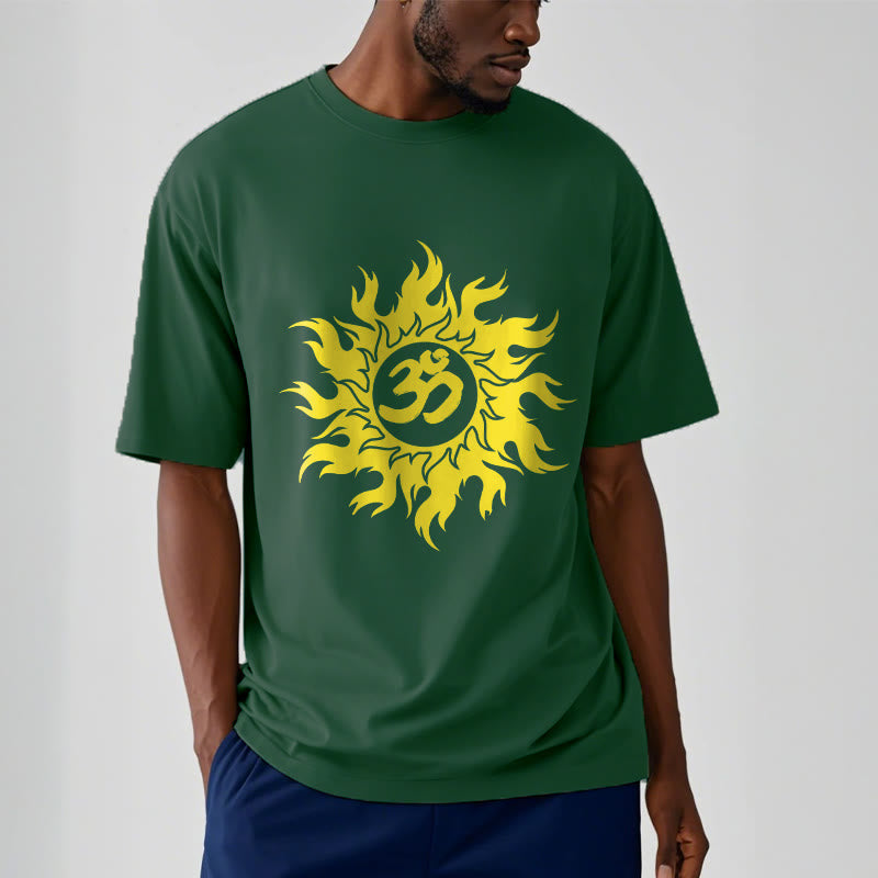 Buddha Stones OM Mantra Sanskryt Gold Sun Tee - image 11