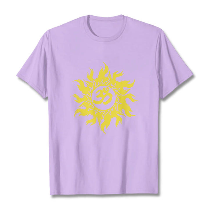 Buddha Stones OM Mantra Sanskryt Gold Sun Tee - Śliwka - 2XL - image 17