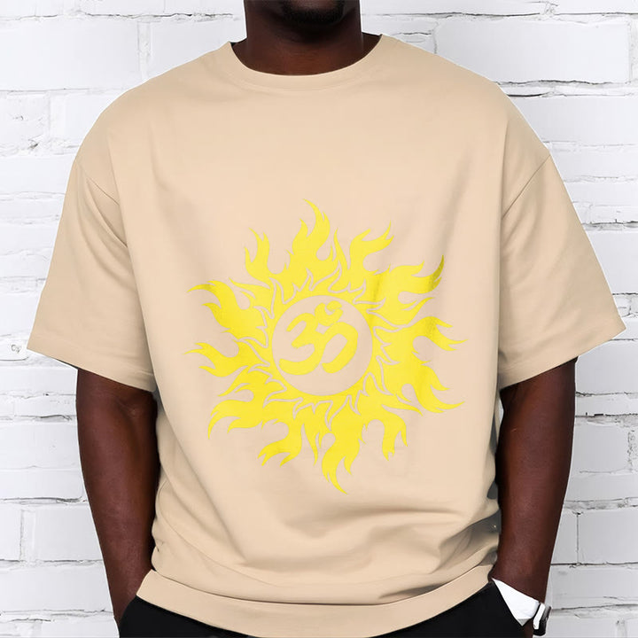 Buddha Stones OM Mantra Sanskryt Gold Sun Tee - image 9