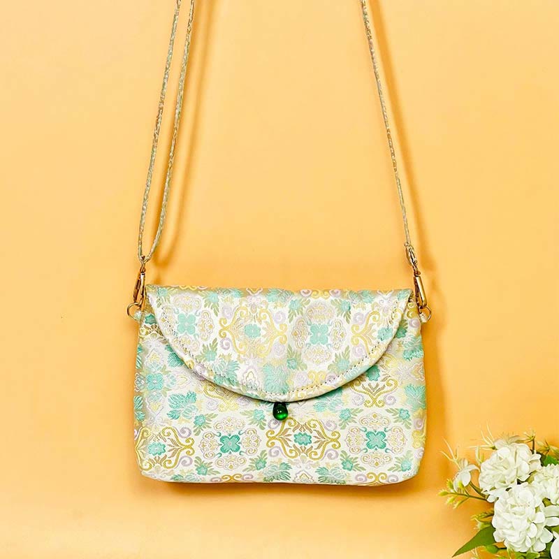 Buddha Stones Retro Kwiaty Wzór Poliester Bawełna Haft Torba Crossbody Hangbags