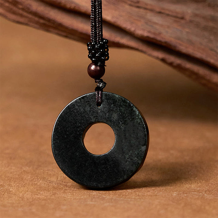 Buddha Stones Tybetańskie Nanyang Czarno-Zielony Jadeit PiXiu Peace Klamra Ochrona Naszyjnik Wisiorek - image 4