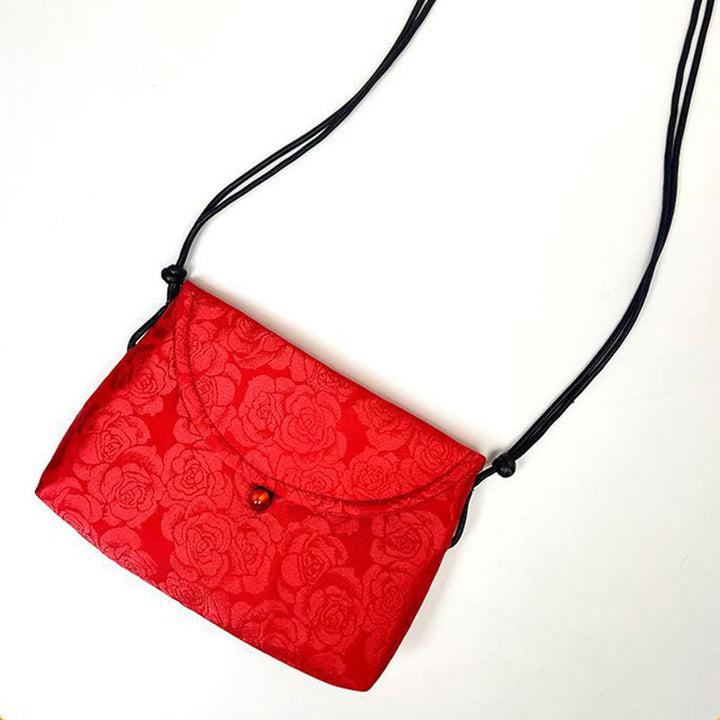 Buddha Stones Retro Kwiaty Wzór Poliester Bawełna Haft Torba Crossbody Hangbags
