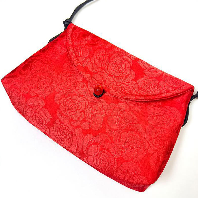 Buddha Stones Retro Kwiaty Wzór Poliester Bawełna Haft Torba Crossbody Hangbags
