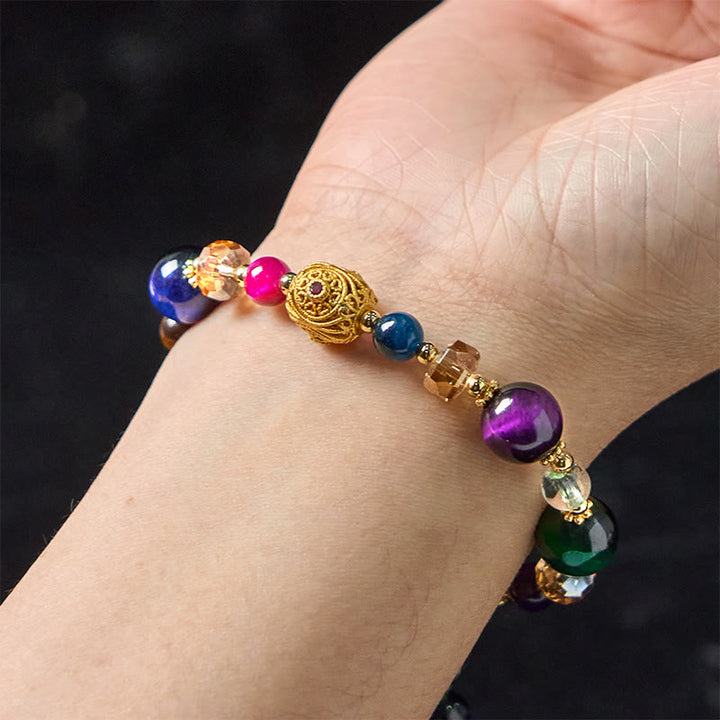 Bransoletka z Buddha Stones Natural Colored Tiger Eye Stone Weight Balance
