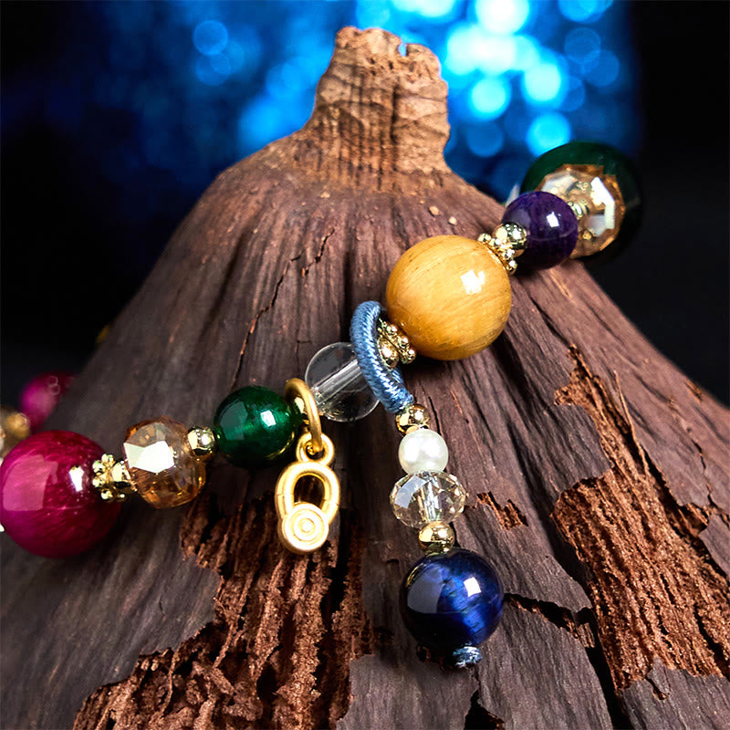 Bransoletka z Buddha Stones Natural Colored Tiger Eye Stone Weight Balance