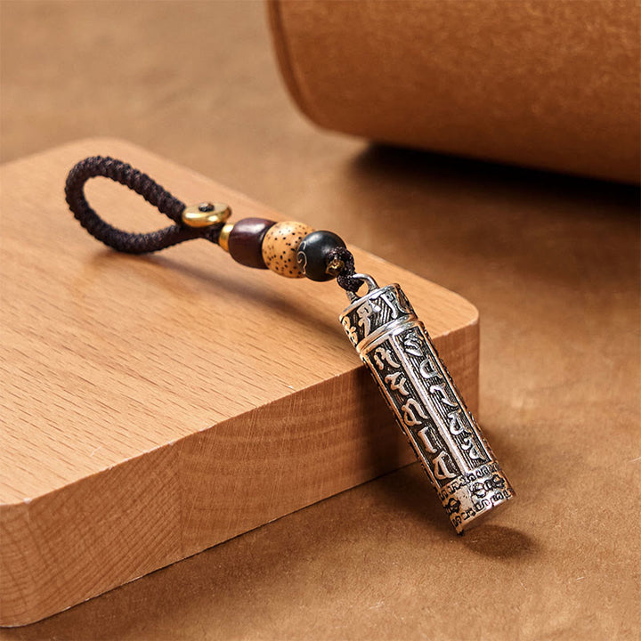 Buddha Stones Tybetański Om Mani Padme Hum shurangama mantra wadżra wzór miedziany breloczek czystości - image 1