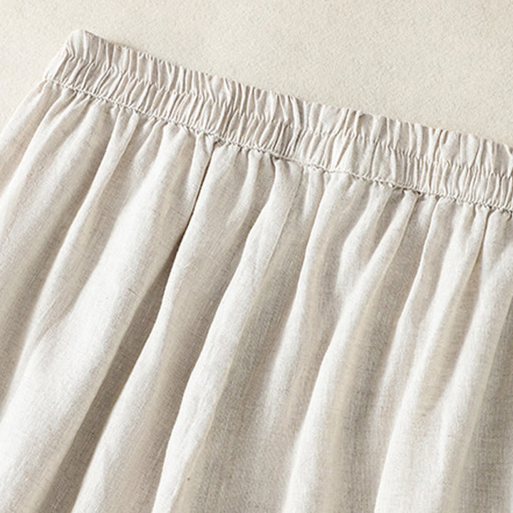 Buddha Stones Casualowe Gładkie Koronkowe Boczne Wzory 7-8 Długość Bawełna Lniane Damskie Spodnie Harem Z Kieszeniami - image 18