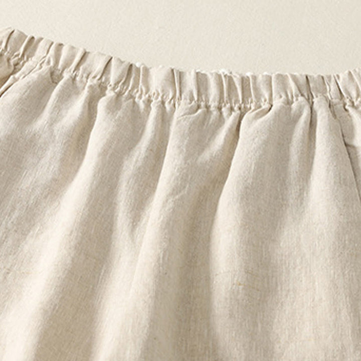 Buddha Stones Codzienne Proste Proste Projekty Bawełniane Lniane Spodnie Damskie Z Kieszeniami - image 2