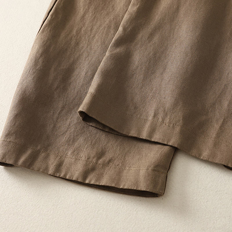 Buddha Stones Codzienne Proste Proste Projekty Bawełniane Lniane Spodnie Damskie Z Kieszeniami - image 10