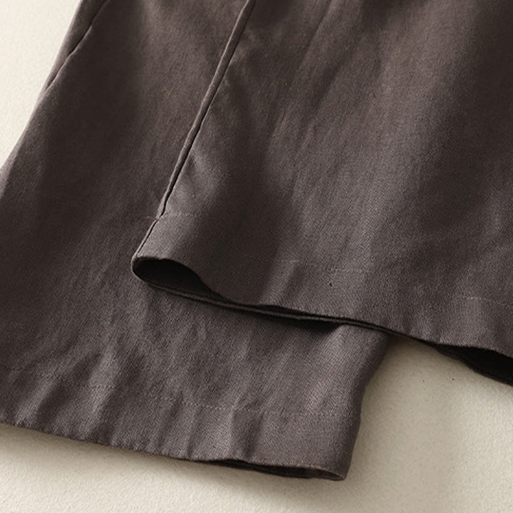 Buddha Stones Codzienne Proste Proste Projekty Bawełniane Lniane Spodnie Damskie Z Kieszeniami - image 14