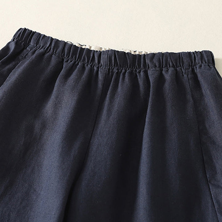 Buddha Stones Codzienne Proste Proste Projekty Bawełniane Lniane Spodnie Damskie Z Kieszeniami - image 16