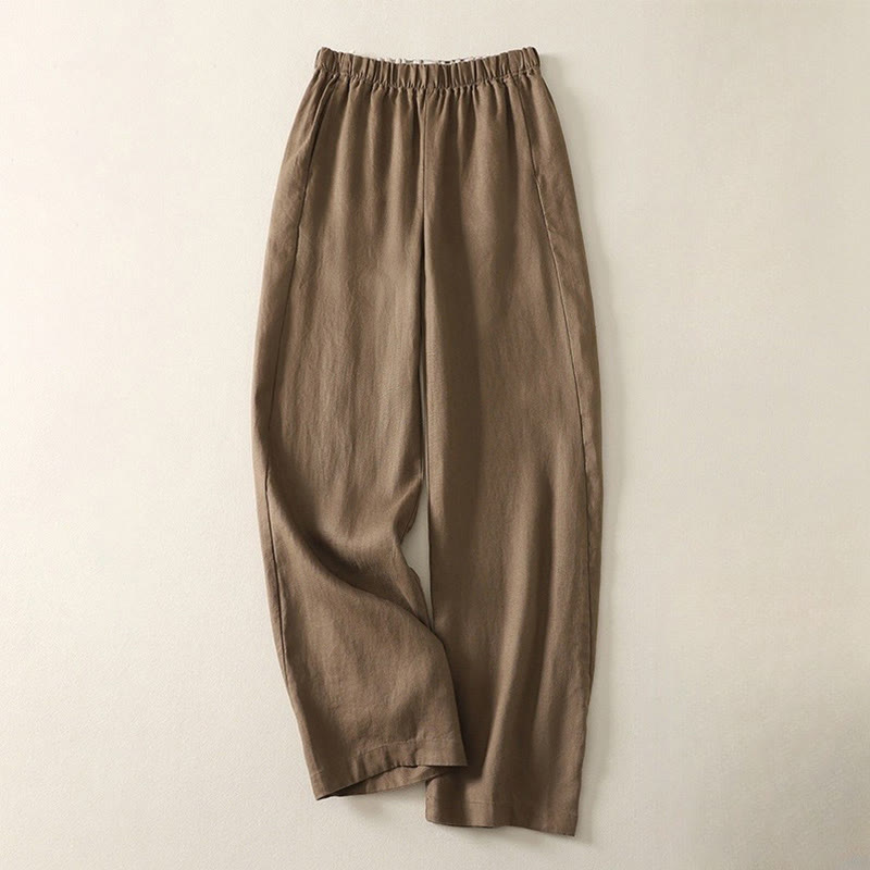 Buddha Stones Codzienne Proste Proste Projekty Bawełniane Lniane Spodnie Damskie Z Kieszeniami - Peru - US8-10，UK/AU12-14，EU40-42 (2XL) - image 7