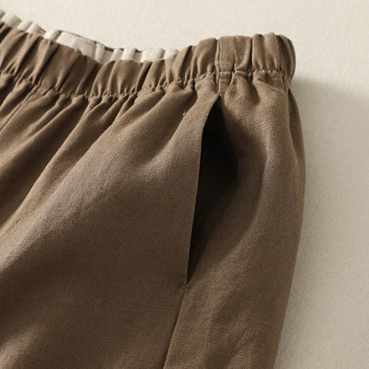 Buddha Stones Codzienne Proste Proste Projekty Bawełniane Lniane Spodnie Damskie Z Kieszeniami - image 9