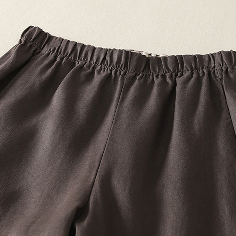 Buddha Stones Codzienne Proste Proste Projekty Bawełniane Lniane Spodnie Damskie Z Kieszeniami - image 12