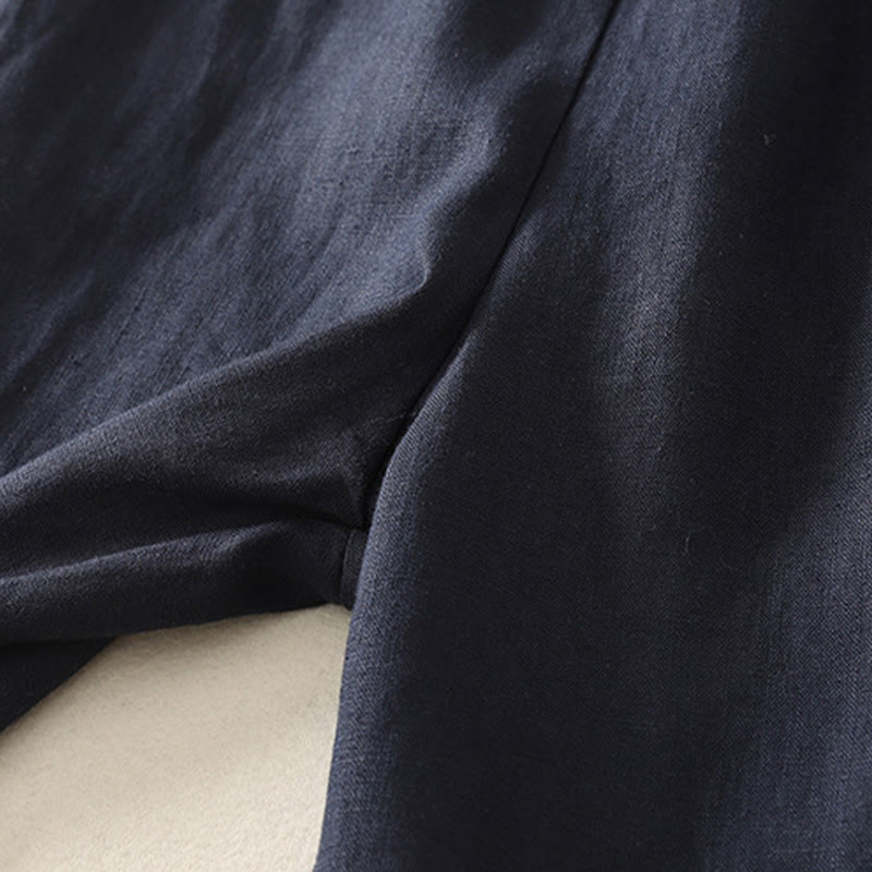 Buddha Stones Codzienne Proste Proste Projekty Bawełniane Lniane Spodnie Damskie Z Kieszeniami - image 17