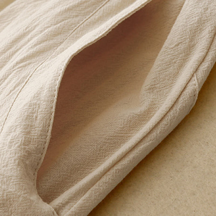 Buddha Stones Codzienny Gładki Elastyczny Pas Bawełna Lniane Spodnie Damskie Z Kieszeniami - image 14