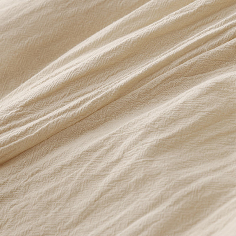 Buddha Stones Codzienny Gładki Elastyczny Pas Bawełna Lniane Spodnie Damskie Z Kieszeniami - image 12