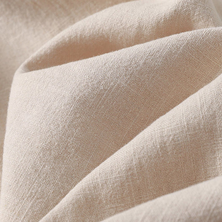 Spodnie damskie z kieszeniami, elastyczne, bawełniane i lniane, z Buddha Stones Commute w jednolitym kolorze - image 3