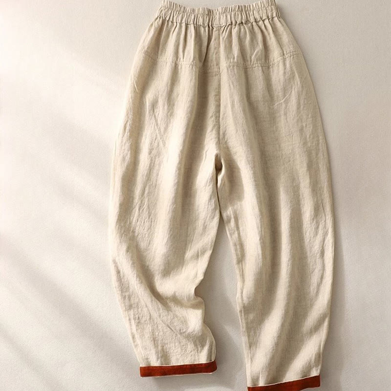 Spodnie damskie Buddha Stones Commute Color Contrast ze ściągaczem, długość 7-8, z kieszeniami - image 8