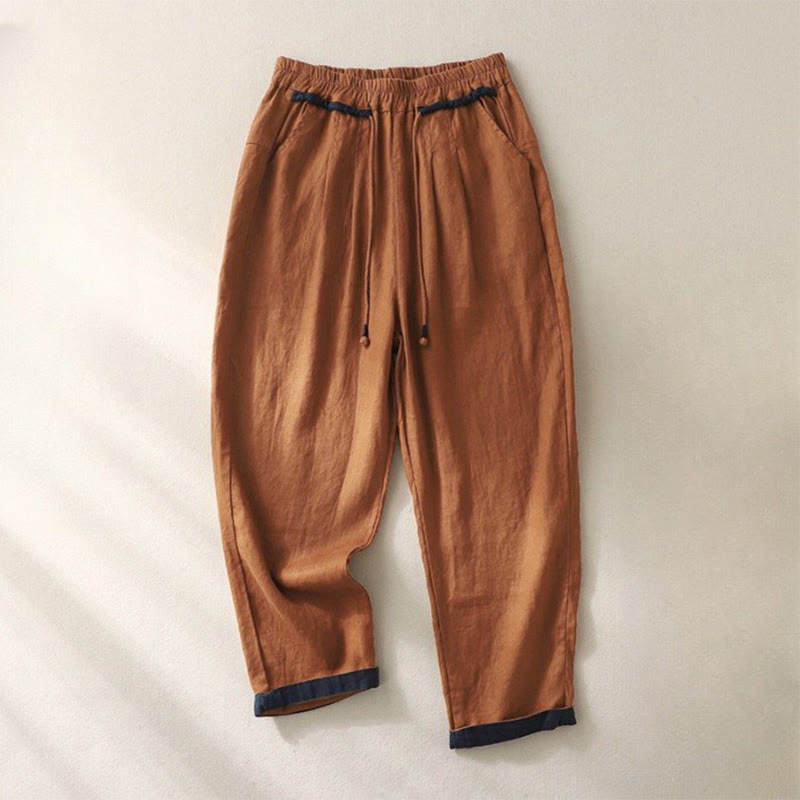 Spodnie damskie Buddha Stones Commute Color Contrast ze ściągaczem, długość 7-8, z kieszeniami - Czekolada - US14, UK/AU18, EU46 (4XL) - image 16