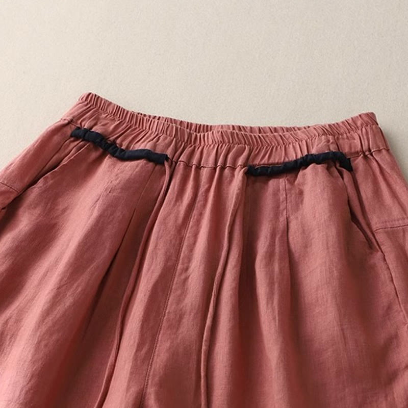 Spodnie damskie Buddha Stones Commute Color Contrast ze ściągaczem, długość 7-8, z kieszeniami - image 2