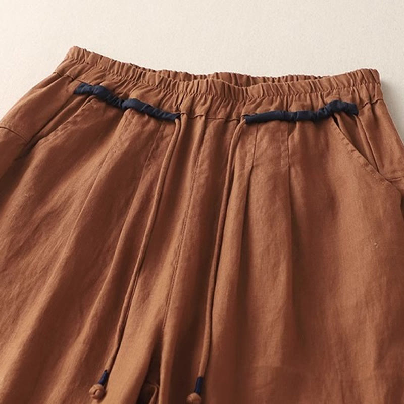 Spodnie damskie Buddha Stones Commute Color Contrast ze ściągaczem, długość 7-8, z kieszeniami - image 18