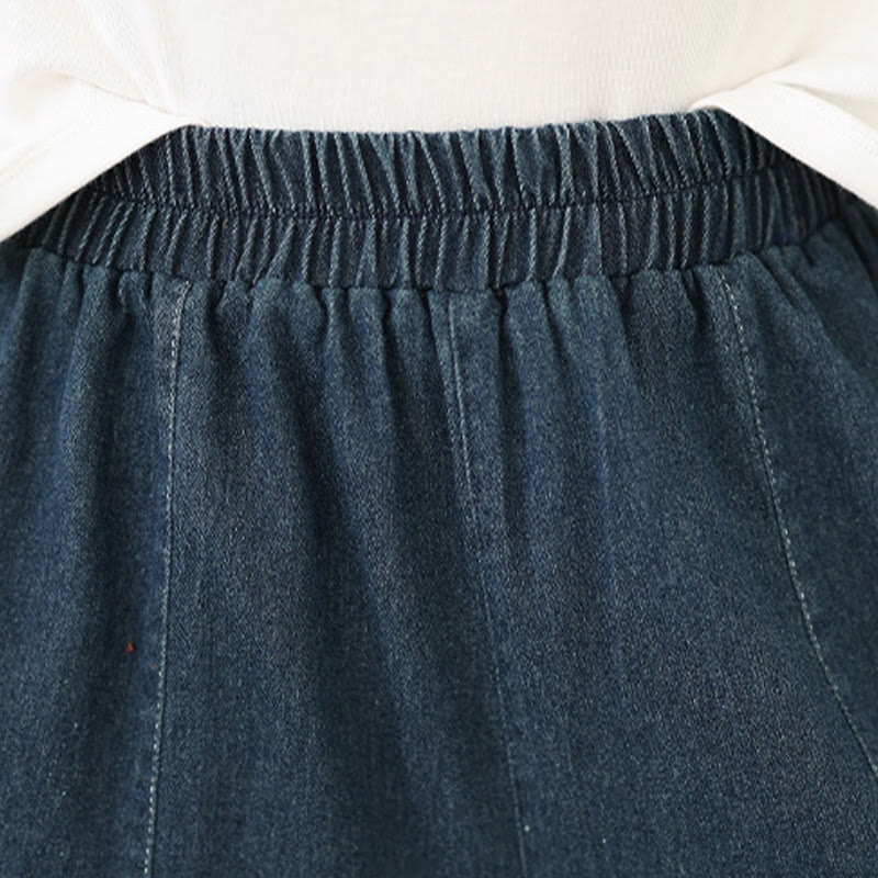 Spodnie damskie z szerokimi nogawkami Buddha Stones Spring Vintage z kieszeniami i zniszczonymi frędzlami - image 5