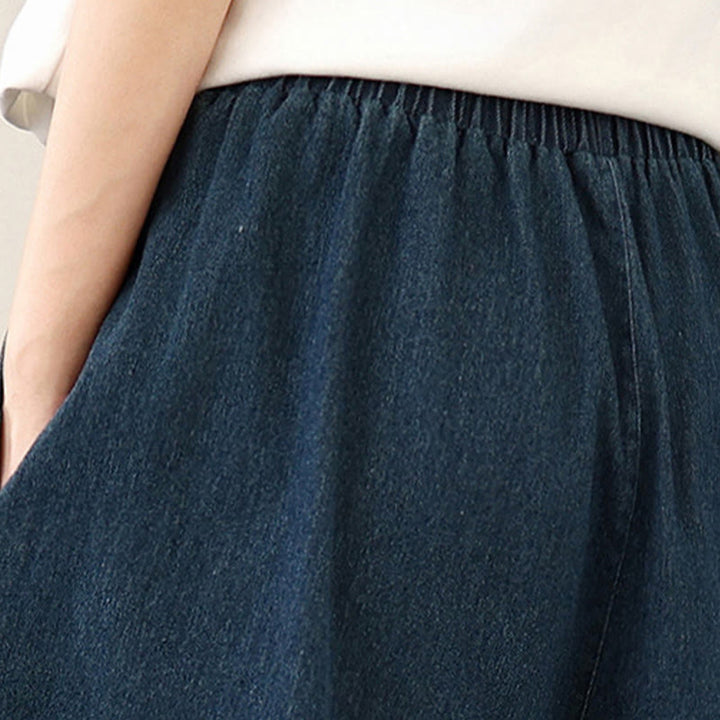 Spodnie damskie z szerokimi nogawkami Buddha Stones Spring Vintage z kieszeniami i zniszczonymi frędzlami - image 7