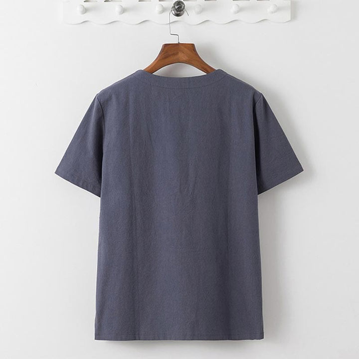 Letnia koszulka z krótkim rękawem i gładkimi Buddha Stones , 2 sztuki, spodnie o długości 7-8, bawełniano-lniany strój Tang, męski zestaw ubrań do medytacji z kieszeniami - image 2