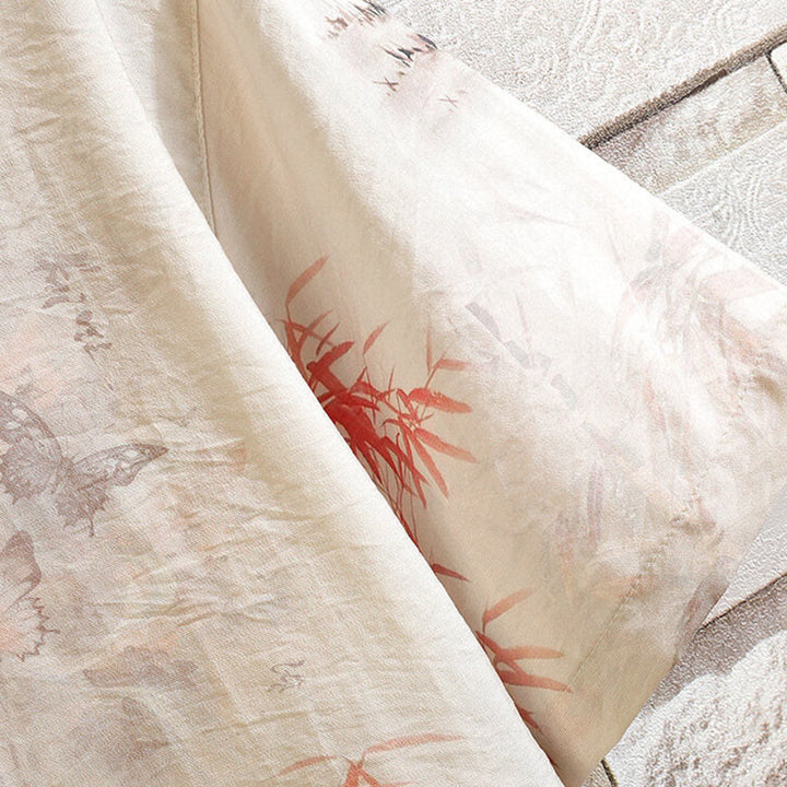 Koszula męska z krótkim rękawem i guzikami w kształcie żaby, z motywem motyli i Buddha Stones - image 6