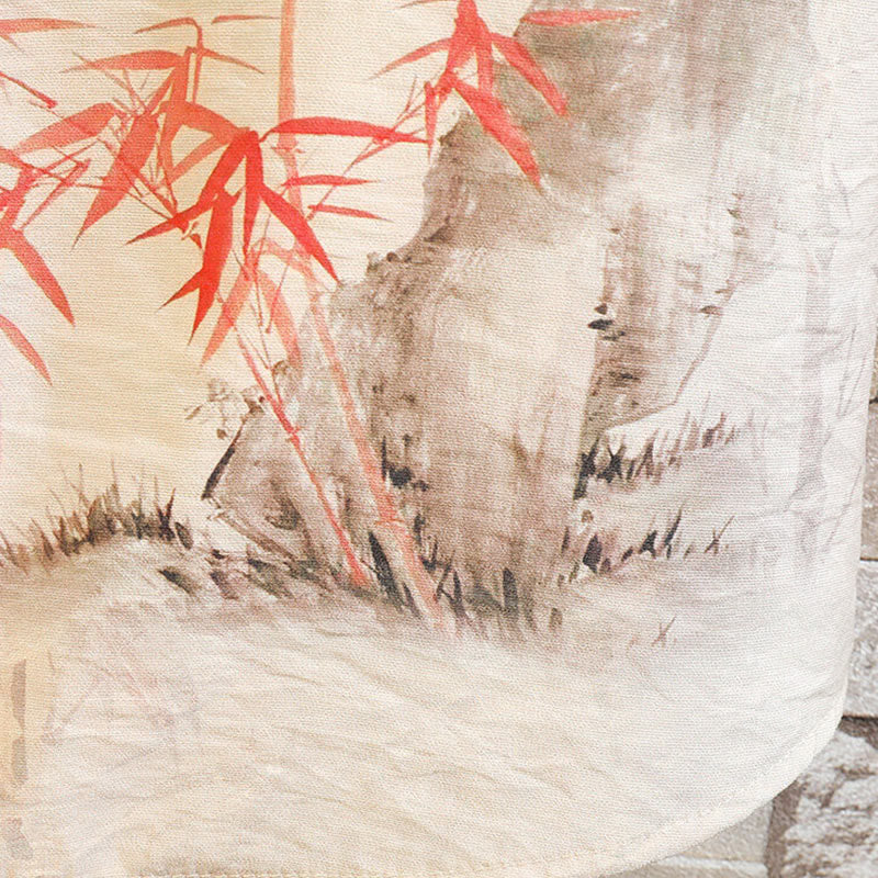 Koszula męska z krótkim rękawem i guzikami w kształcie żaby, z motywem motyli i Buddha Stones - image 5