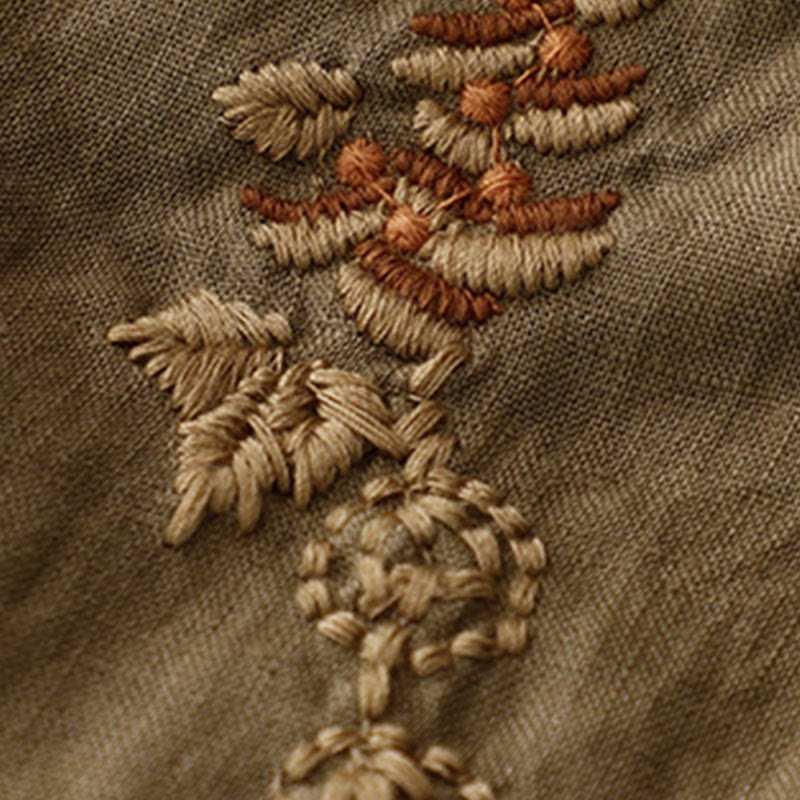 Spódnica damska ze ściągaczem i kieszeniami, vintage, z haftowanymi Buddha Stones - image 2