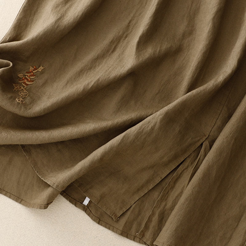 Spódnica damska ze ściągaczem i kieszeniami, vintage, z haftowanymi Buddha Stones - image 4