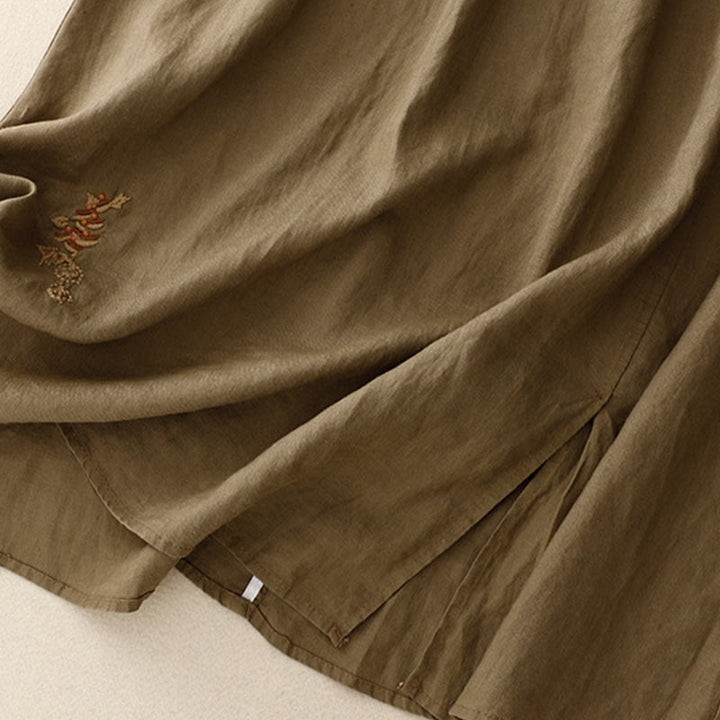 Spódnica damska ze ściągaczem i kieszeniami, vintage, z haftowanymi Buddha Stones - image 4