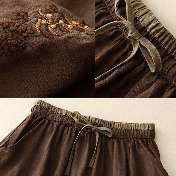 Spódnica damska ze ściągaczem i kieszeniami, vintage, z haftowanymi Buddha Stones - image 17