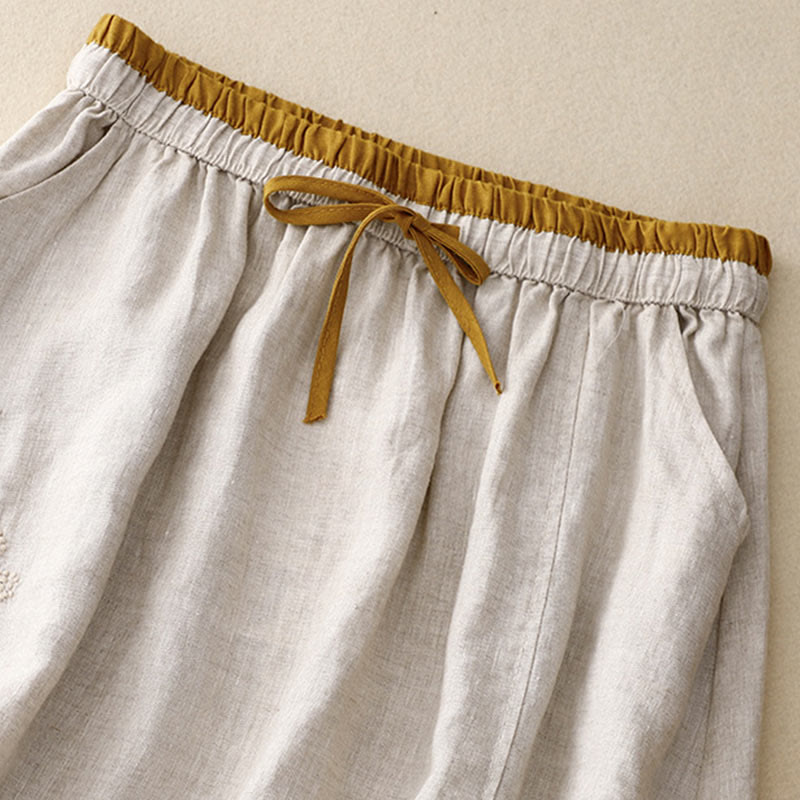 Spódnica damska ze ściągaczem i kieszeniami, vintage, z haftowanymi Buddha Stones - image 8