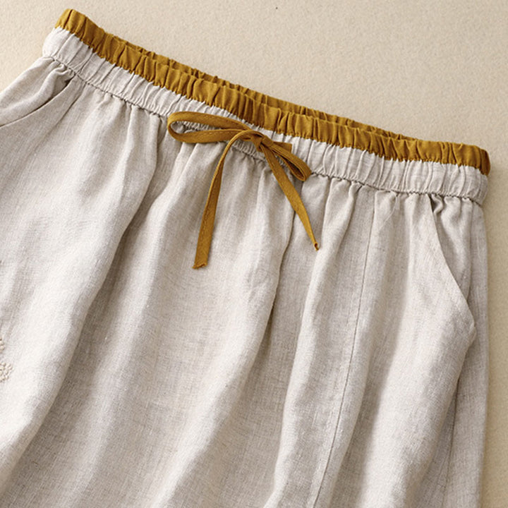 Spódnica damska ze ściągaczem i kieszeniami, vintage, z haftowanymi Buddha Stones - image 8