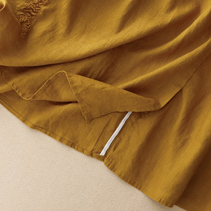 Spódnica damska ze ściągaczem i kieszeniami, vintage, z haftowanymi Buddha Stones - image 25